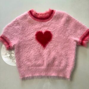 Kimchi Blue Cropped Heart Sweater Urban Outfitters